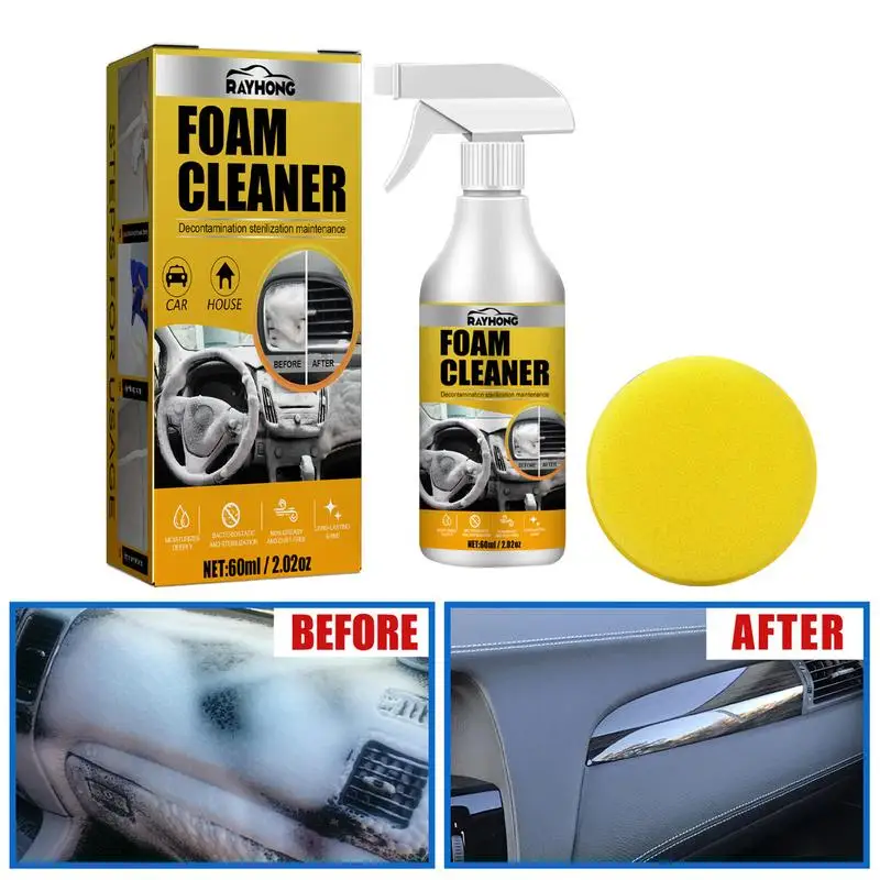 Multi-Purpose Foam Cleaner Leather Clean Wash Auto Cleaner Anti Aging Protection Cleaner With Sponge For Car Wash Maintenance