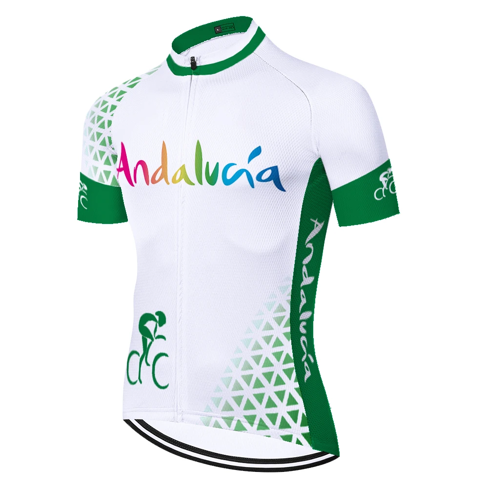 Adentro Sermón Whitney Maillot de ciclismo del equipo Andalucía para hombre, ropa transpirable de  secado rápido, verano, 2023|Maillot de ciclismo| - AliExpress