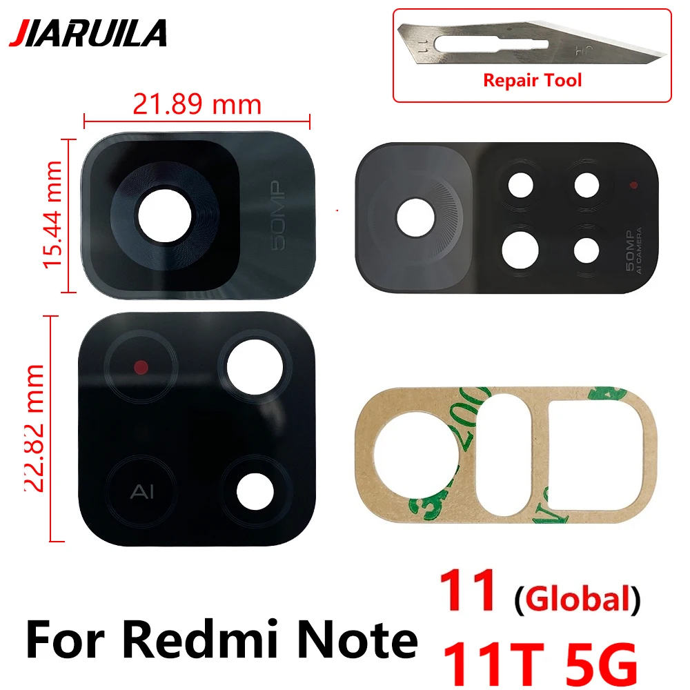 Оригинальный новый стеклянный объектив для камеры Redmi Note 11 с клеем стикер со