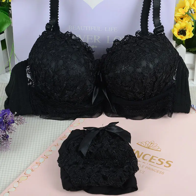 Biustonosz Push Up dla kobiet zestaw koronkowy biustonosz bezszwowy bawełniana bielizna bez fiszbin słodka dziewczyna studenci bielizna z majtkami Sexy Lingeries 2 Biustonosz Push Up dla kobiet zestaw koronkowy biustonosz bezszwowy bawełniana bielizna bez fiszbin słodka dziewczyna studenci bielizna z majtkami Sexy Lingeries 2