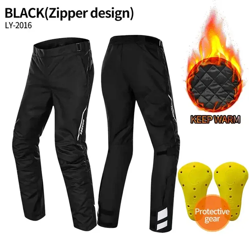 

Winter Quick Take Off Trousers Men's Motorcycle Quick Release Pants Built in CE Protectors Warm Waterproof Pants Motocross Pants