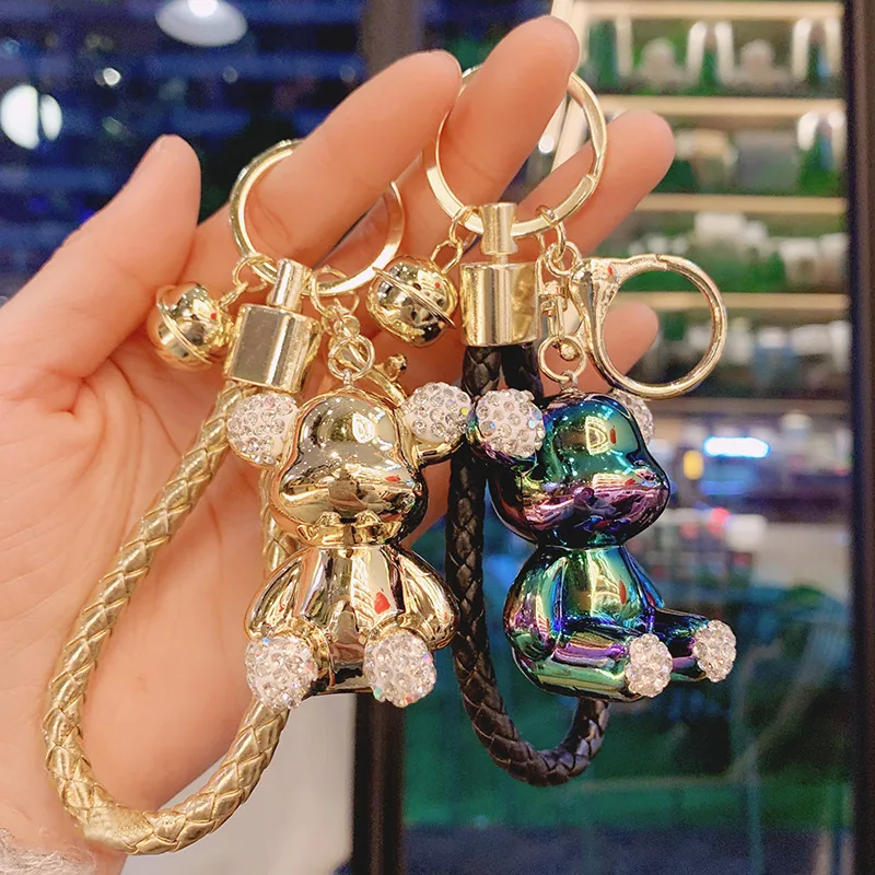 Korean Colorful Rabbit Bunny Keychain Crystal Acrylic Doll Pendant Car Bag Key  Chain Ring Girls Small CAR Acessories Key Ring - AliExpress