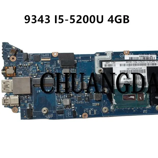 

I5-5200U CPU 8GB 4GB для XPS 13 9343 материнская плата для ноутбука ZAZ00 LA-B441P 0WF2C3 WF2C3 W/ RAM 100% полная