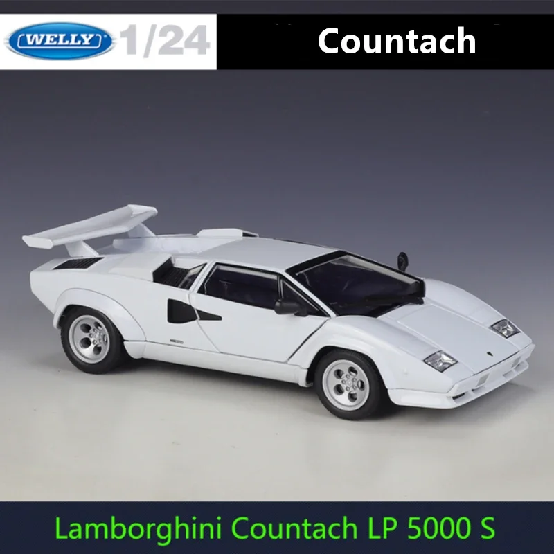 Welly 1:24 Lamborghini Countach Lp5000S Lega Sport Car Model Diecast Metal Car Vehicles Modello Alta Simulazione Giocattolo Per Bambini Regalo