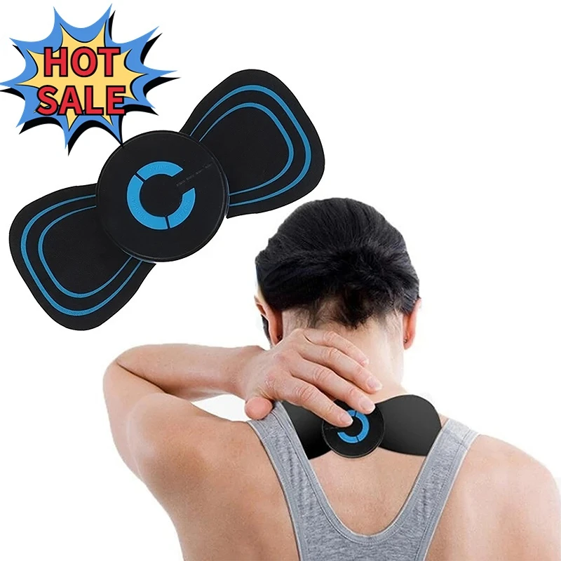 

EMS Cervical Spine Neck Massage Mini Body Back Massager Stickers Vibration Electric Muscle Stimulation Pain Relief Vertebra Hot