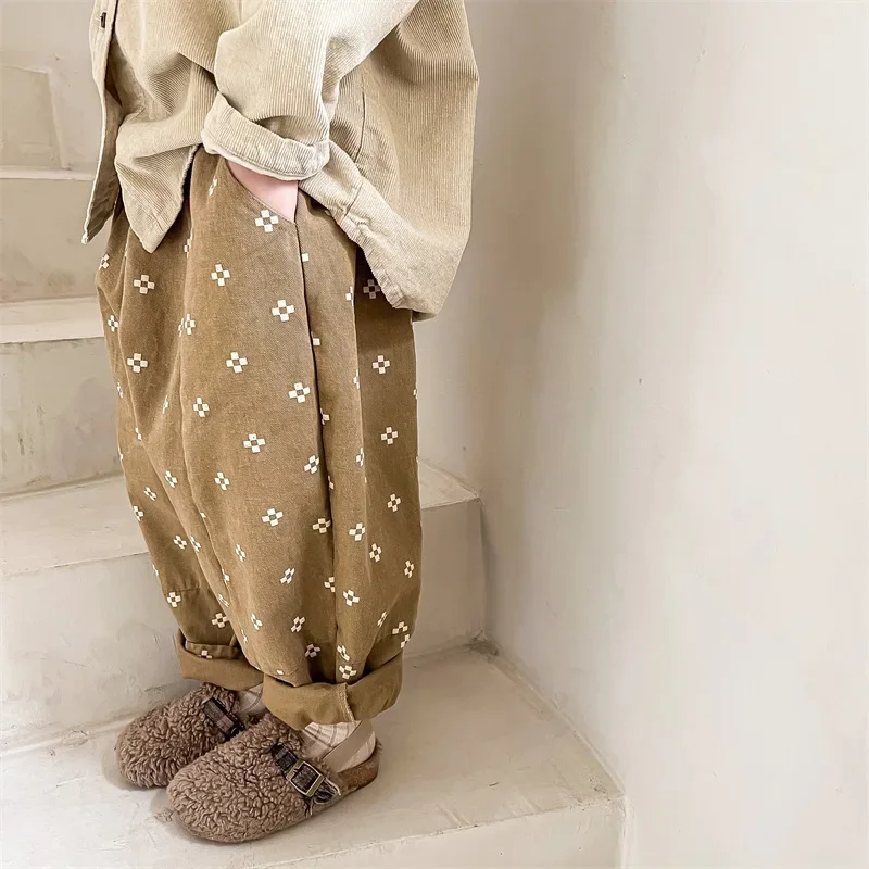 Cotton Casual Pants for Kids Boys Girls