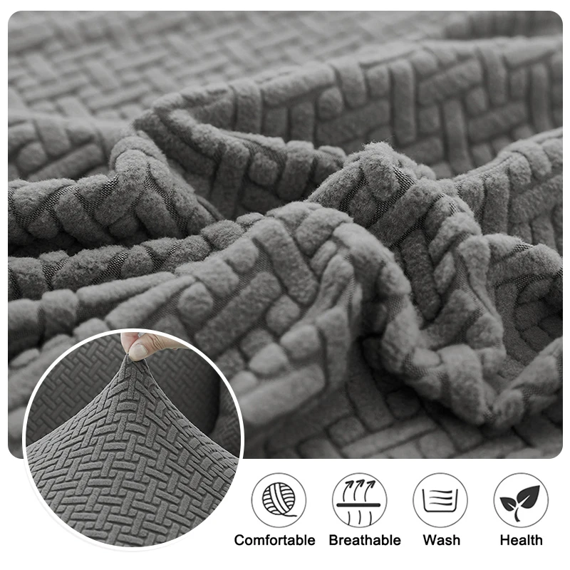 Jacquard Stretch Sofa Seat Cushion Covers Soft Pure Sofa Seat Slipcover Washable Elastic L-Shaped Sofa Cover For Home Hotel 3