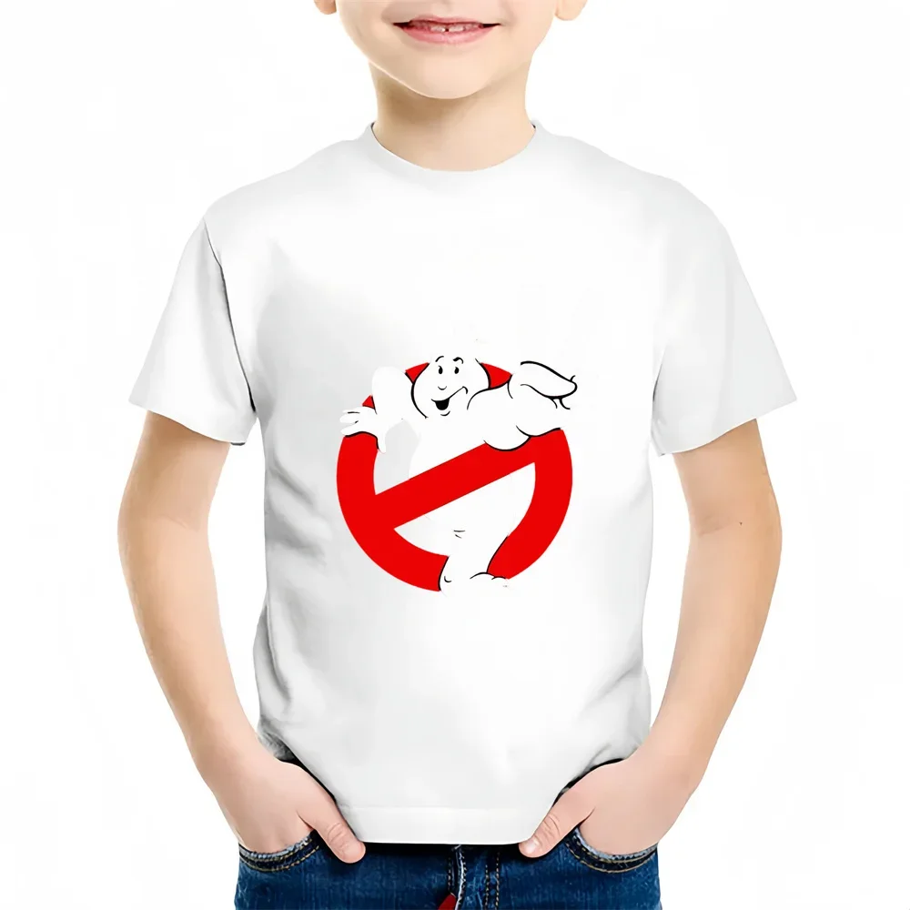 Summer Boys/Girls Cartoon Children Cotton Tshirt Fun Ghostbusters Games Printed Short Sleeve Kids T-shirt Cute Baby Tees 5