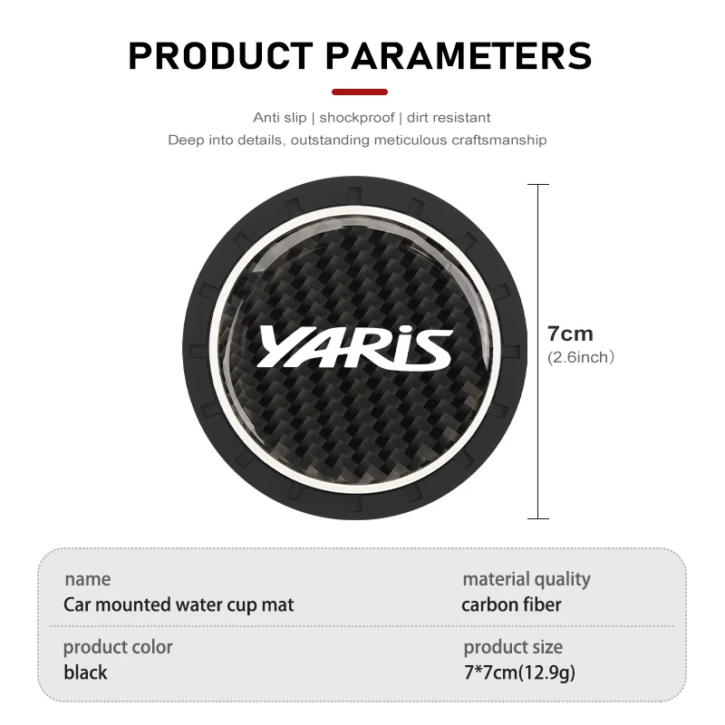 Universal Car Cup Holder Anti Slip Coaster Mat Interior Accessory For Toyota Yaris 2015 2011 2012 2013