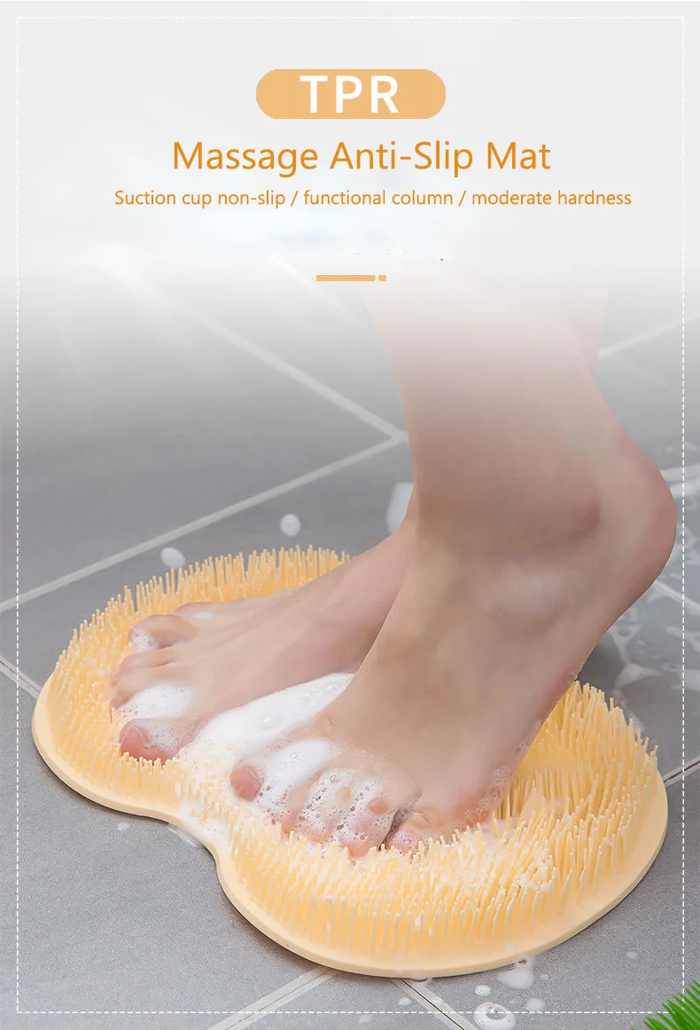 Comprar Raspador de masaje de ducha exfoliante, alfombra de baño  antideslizante, cepillo de masaje de espalda, herramienta de baño de  limpieza corporal para lavado de pies de silicona