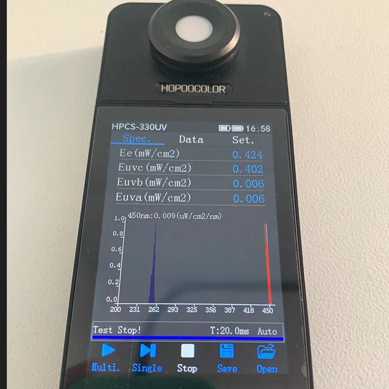uva uvb uvc Tester mW/cm2 Irradiance Spectrometer Light UV wavelength