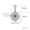 18K White Gold Plated Compass Pendant Iced Out Hip Hop Jewelry Bling 5A Hip Hop Pendant Necklace 6