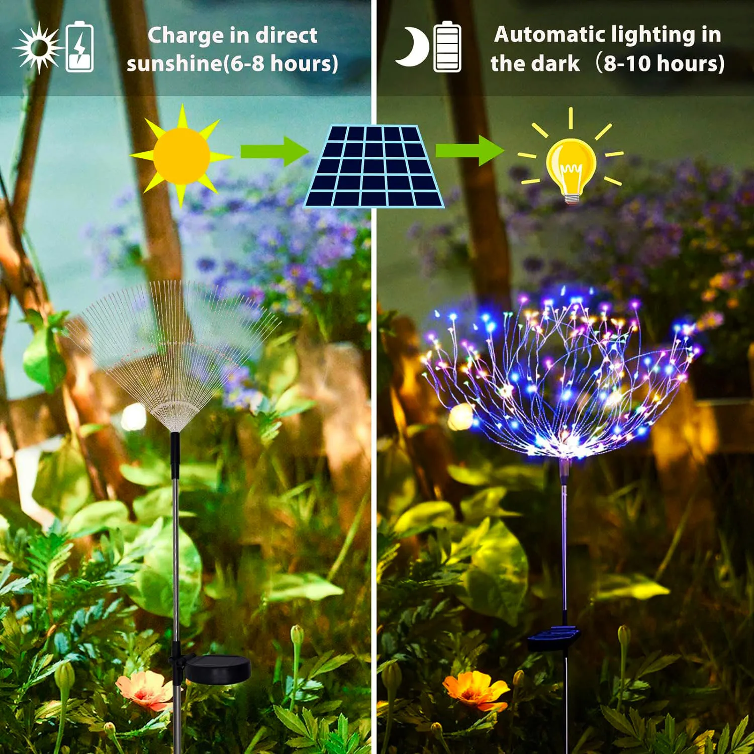 Solar Lights LED Solar Garden Lights Outdoor Waterproof Solar Firework Lights DIY Ground Lamp Lawn Yard Path Patio