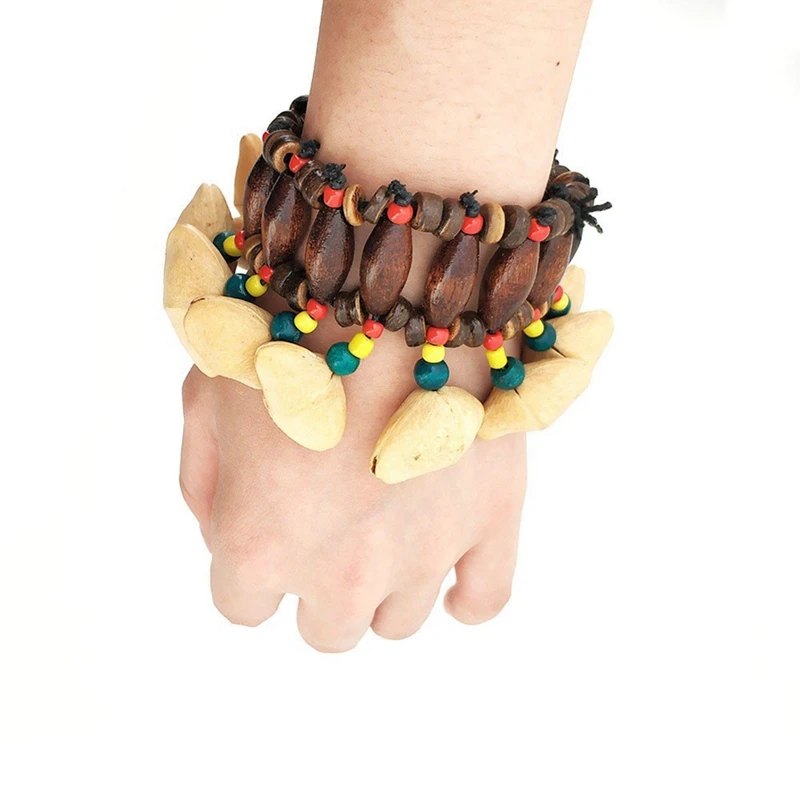 NALFI-Indonesian Handmade Fruit Shell Hand Bell Fruit Adult Children Dance Performance Rhythm Instrument Hand Bell
