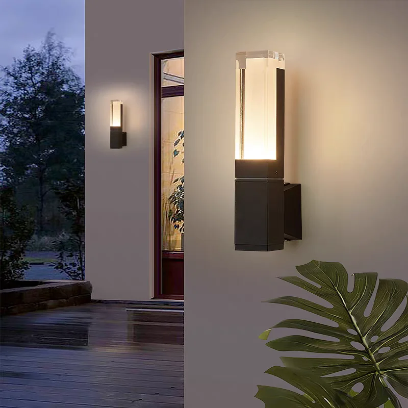 Outdoor IP65 waterproof lamp garden villa gate living room corridor acrylic waterproof wall lamp AC85-265V outdoor decoration