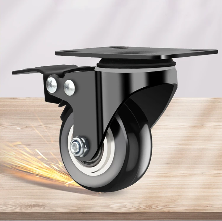 Description Picture 3 of item4 Pcs Furniture Caster Heavy Duty swivel 1.5/2inch M10 Screw plate Castor Wheels No Noise Industrial Machine Warehouse Restauran