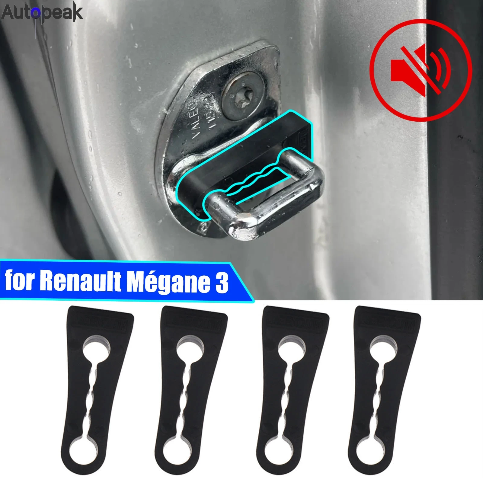 Car Door Lock Sound Deadener Damper Buffer For Renault Mégane 3 Scenic Laguna Megan 2008-2016 Rattling Stop Quiet Noise Deaf