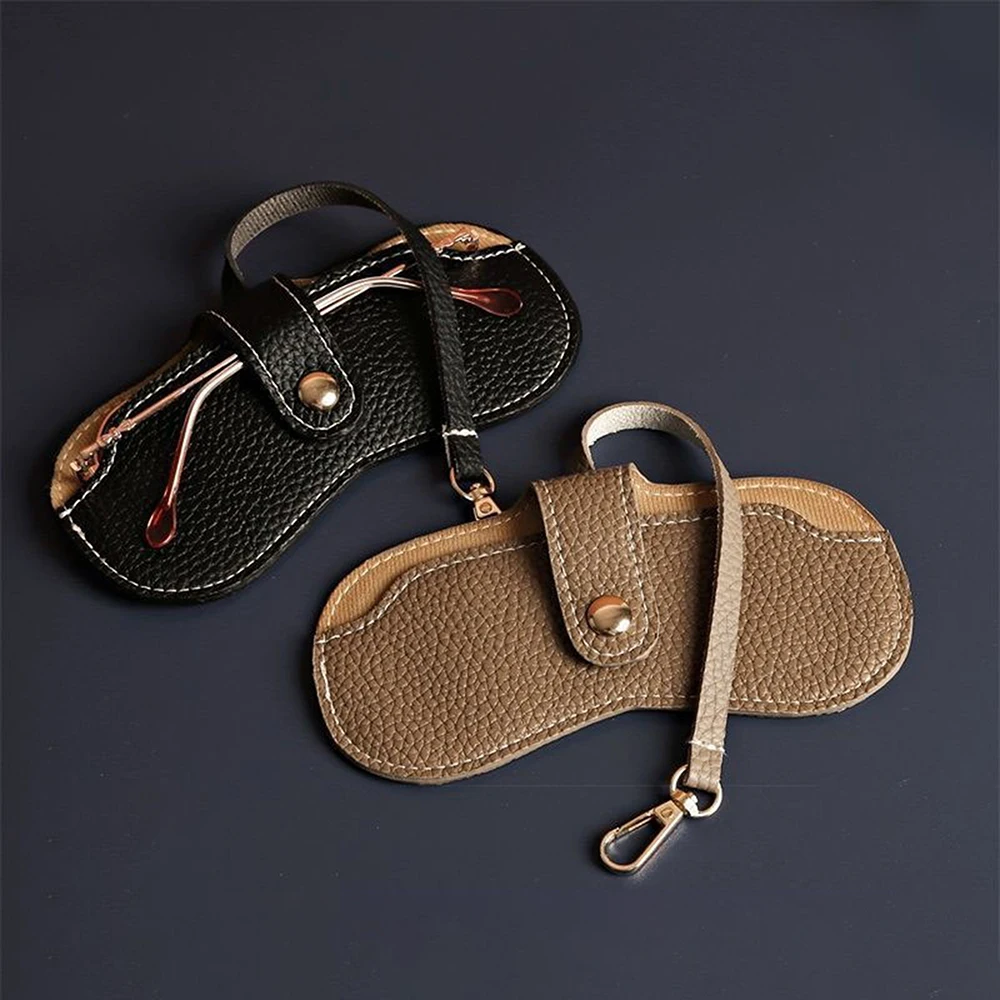 Portable Glasses Bag Soft Leather Sunglasses Pouch Slim Fashion Glasses Case Holder Glasses Organizer Travel Sunglasses Pouch