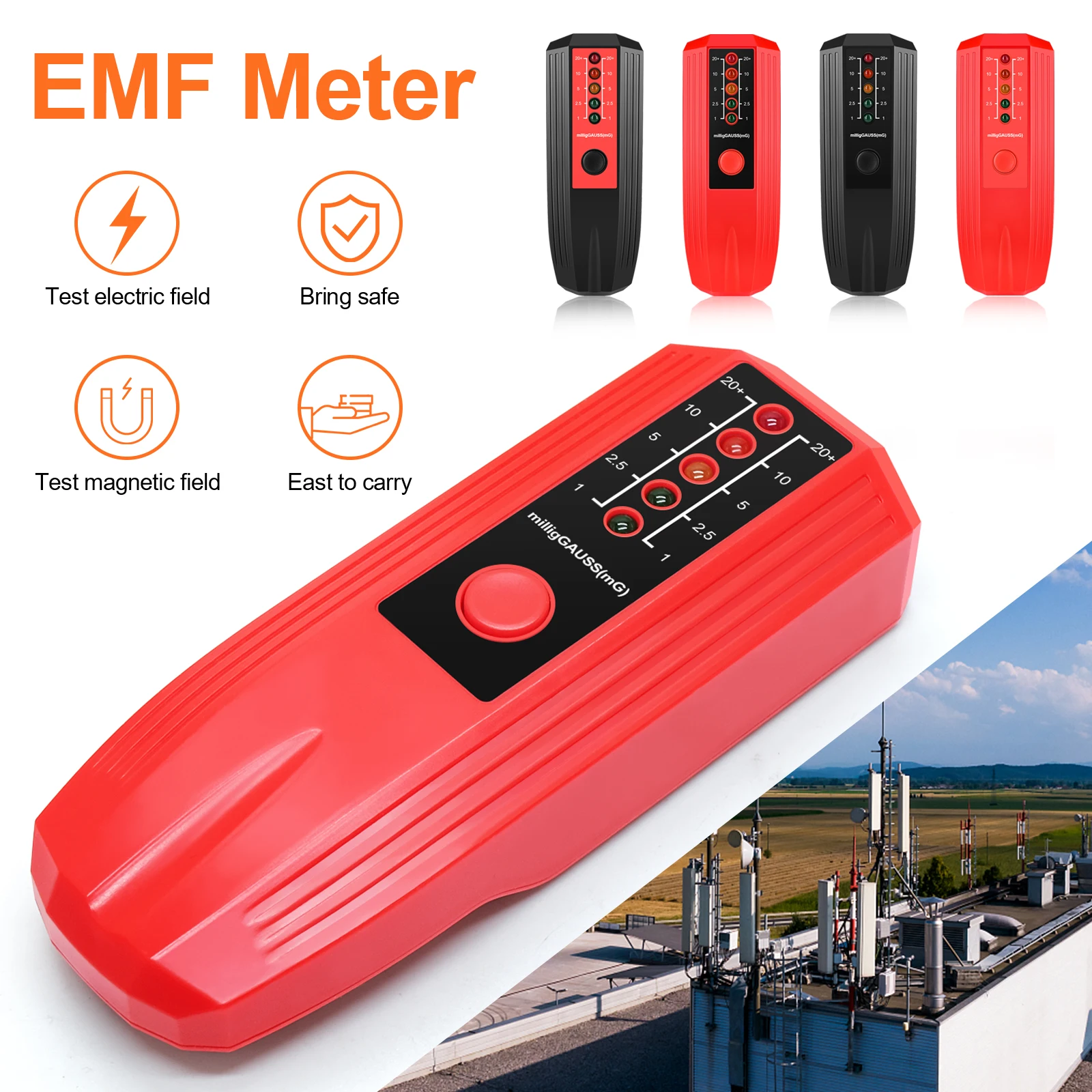 Handheld EMF Meter Portable Electromagnetic Radiation Detector Household Laboratory Hospital Digital Electric Field Detector