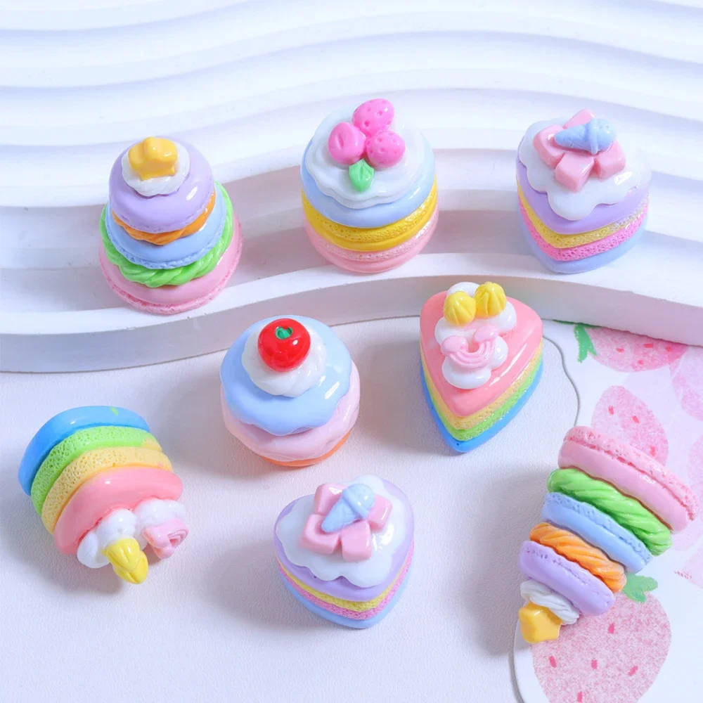 

5PCS Candy Cake Series Miniature Resin Flat Back Cabochons For Hairpin Scrapbooking DIY Home Decor Craft Accessories