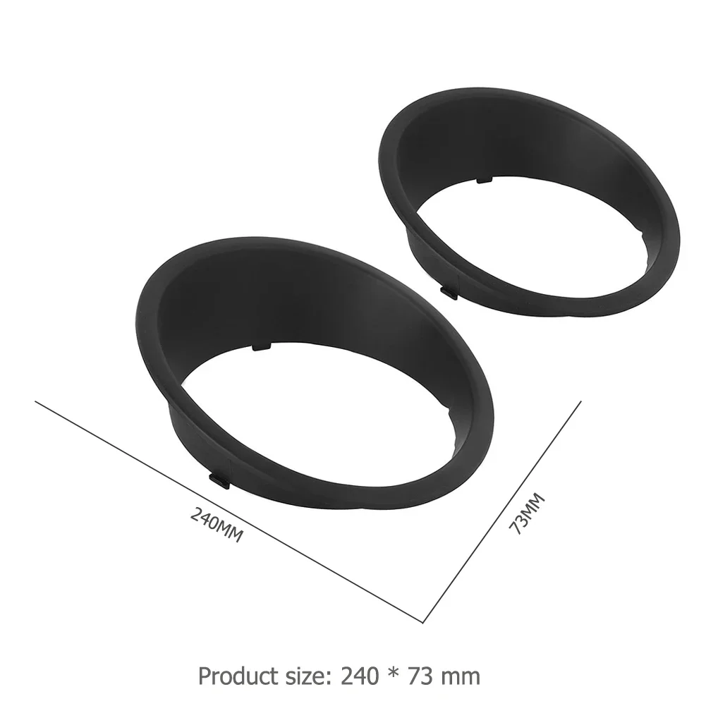 1 Pair Black ABS Front Light Headlight Trim Cover Bezels for Jeep Wrangler JK 2007-2017 Automotive Grade Double-sided Tapes