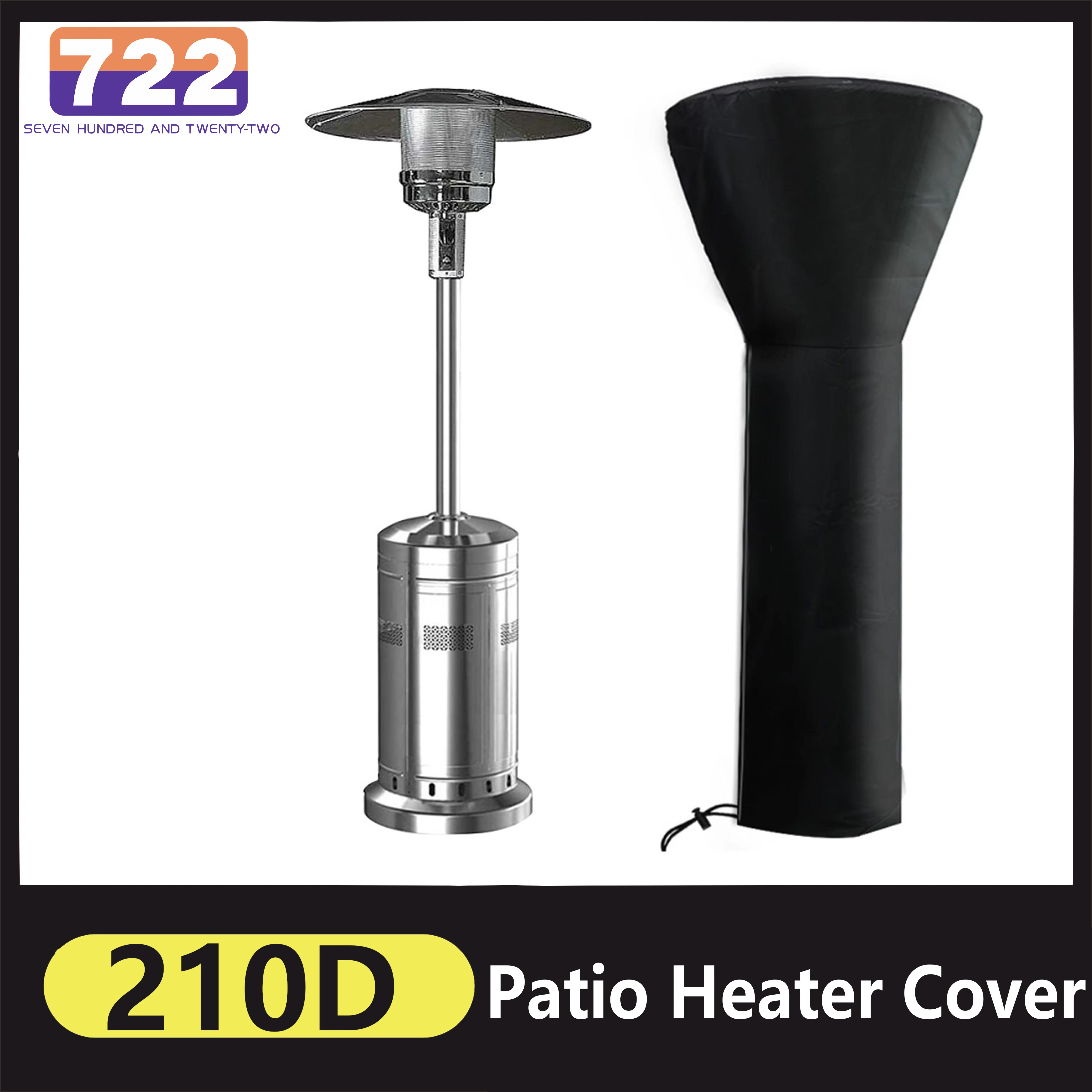 Patio Heater Cover Outdoor Waterproof Windproof and Dustproof Pyramid Vertical Outside Universal Cover Heater Protection