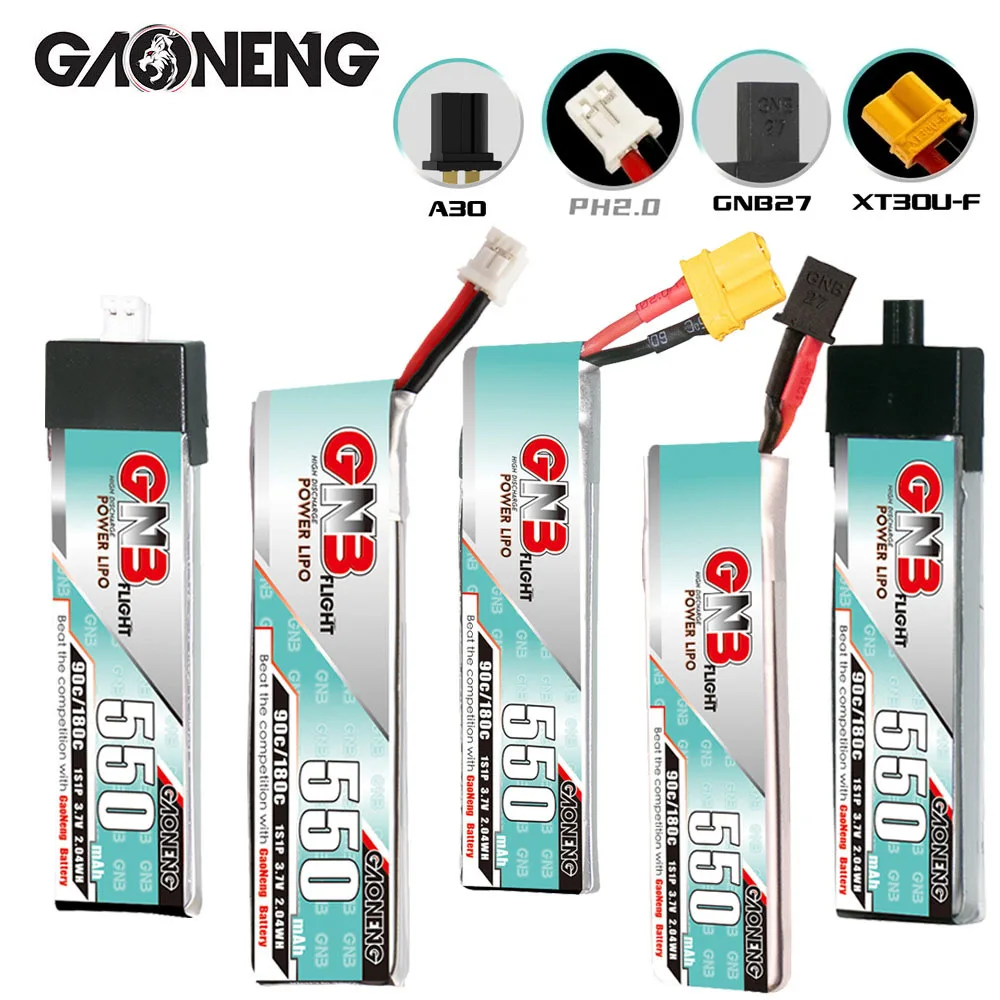 Upgraded 550mAh GNB 1s 3.7v 90c/180c Lipo Battery For RC Helicopter Quadcopter FPV Racing Drone Spare Parts 3.7v Battery rc drone battery
