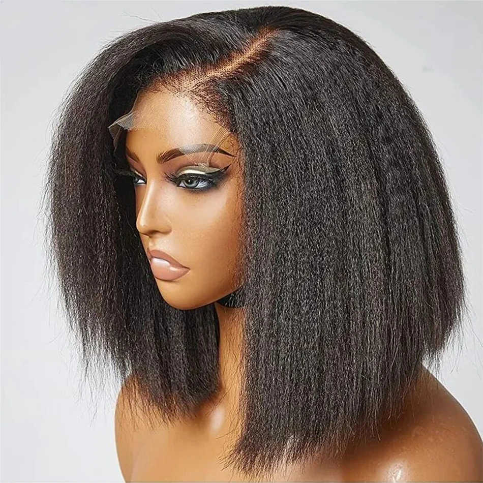 Kinky Straight Short Bob Wigs for Black Women