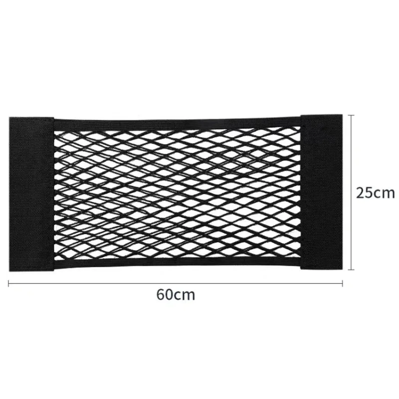 Car Storage Net Stretchable Mesh Pocket Net Magic Elastic Sticker Universal Rear Mesh Trunk Seat Bag Pocket Cage Auto Organizer