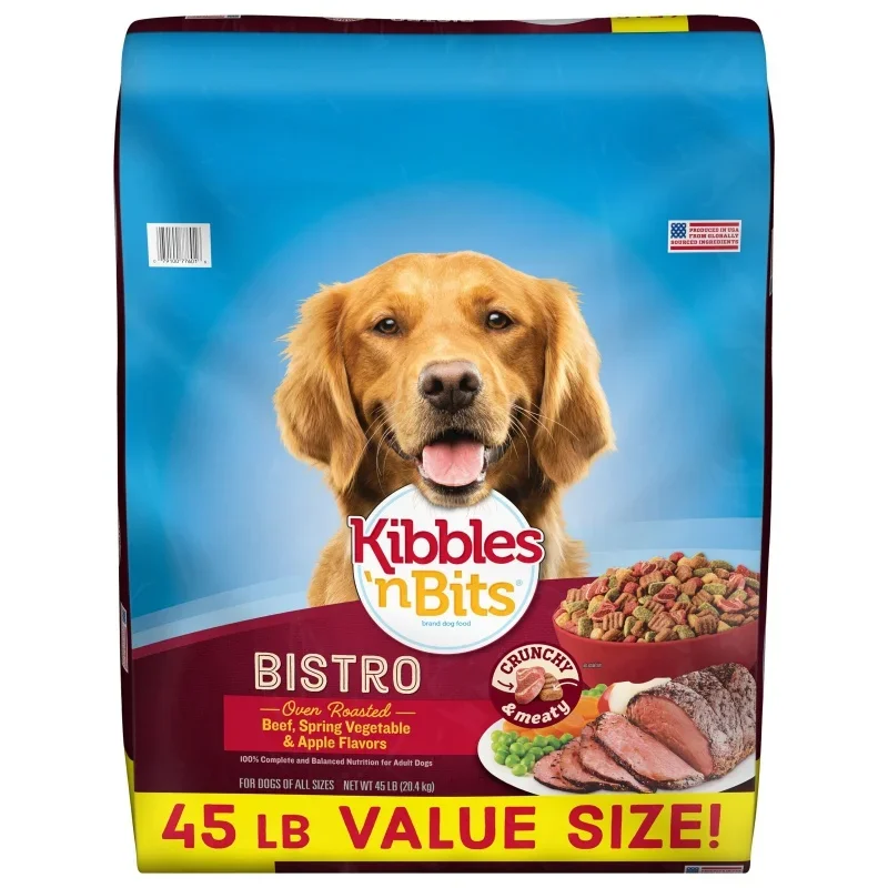 

Жареная говядина для духовки Kibbles 'N Bits, весенние овощи и яблоко, корм для собак, 45 фунтов