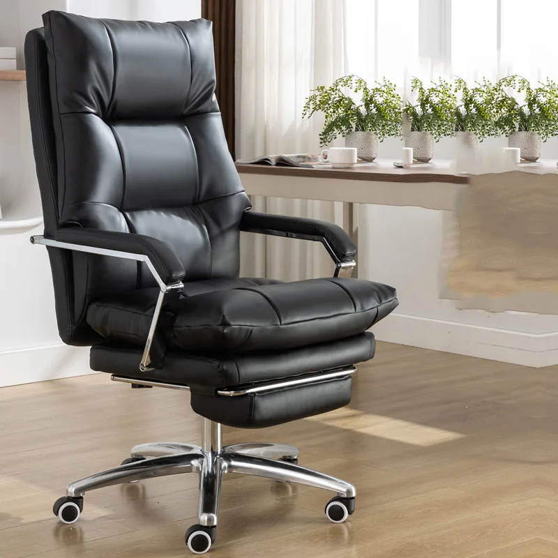 Leather Armrest Office Chair Luxury Gaming Rotating Arm Mobile Ergonomic Office Chair Chaise Silla Oficinas Modern Furniture