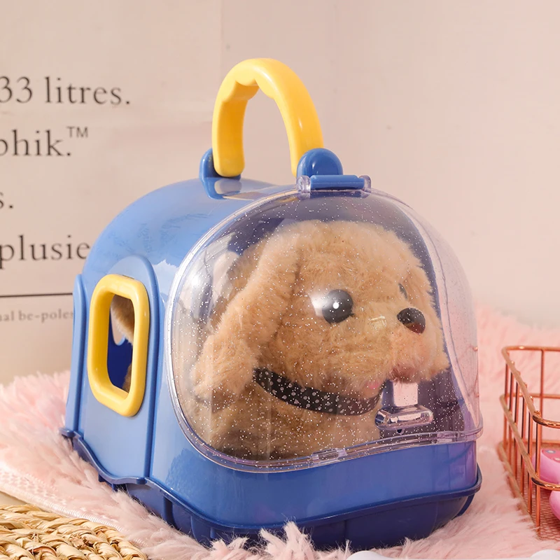 Children Pretend Play Pet Care Set Simulation Electric Plush Stuffed Dog Cat Rabbit Toy Walking Barking Education Toys for Girls 3