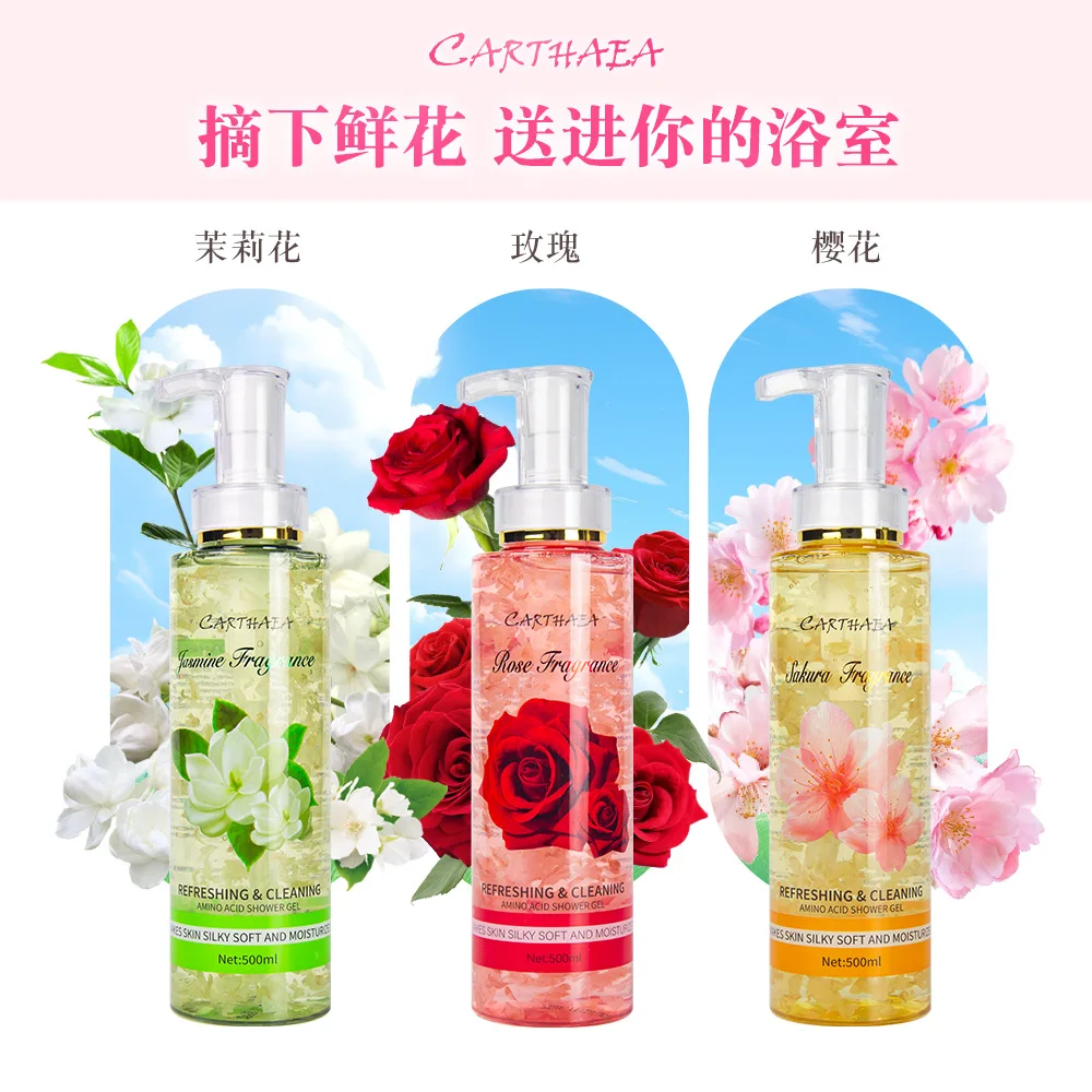Long-lasting fragrance deeply nourishing cleansing moisturizing soothing skin oil-controlling amino acids rose petal shower gel