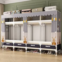 Armoire en tissu pliable Portable surdimensionnée pour chambre à coucher, organisateur de vêtements en toile pliante, support de placard pour vêtements 2