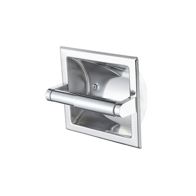 New Toilet Paper Holder With Mounting Bracket Bathroom Wall Mount Black Metal Toilet Paper Holder Recessed Home Bath Supplies 5