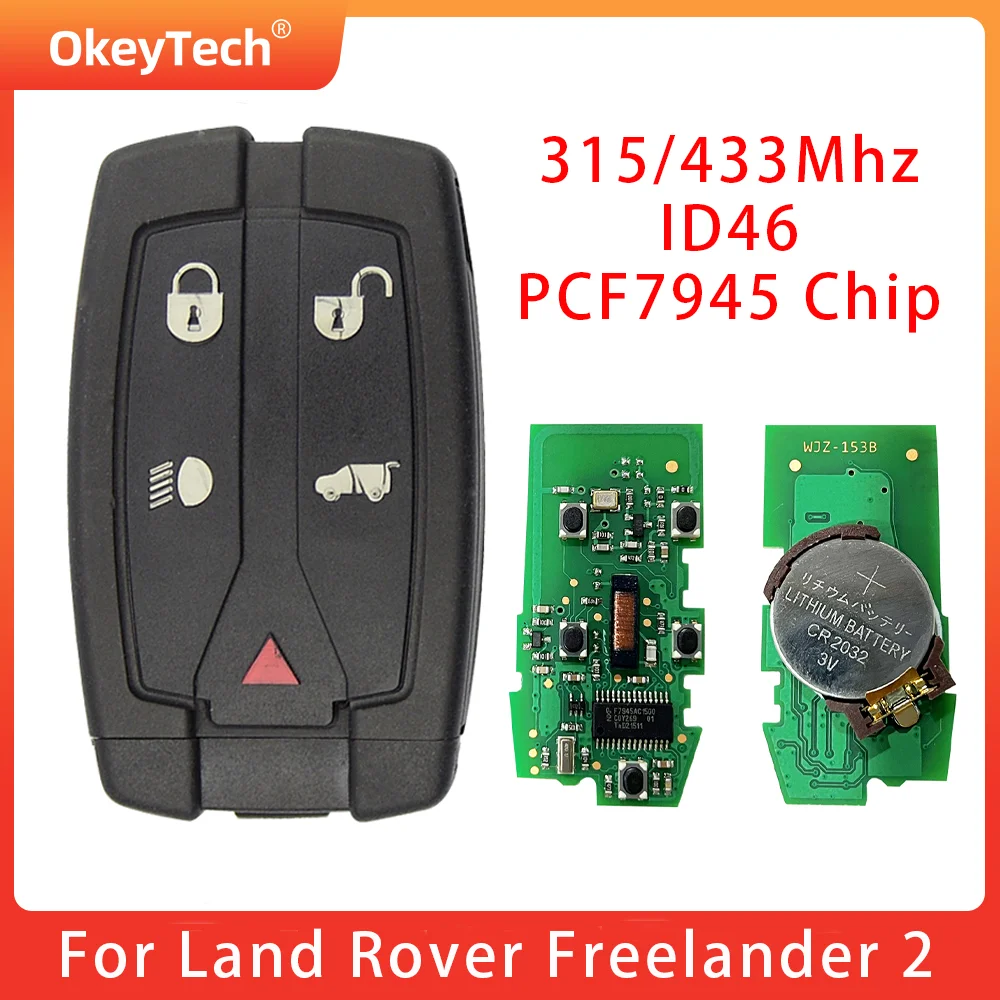 OkeyTech Car Remote Control Key For Land Rover Freelander 2 315/433Mhz