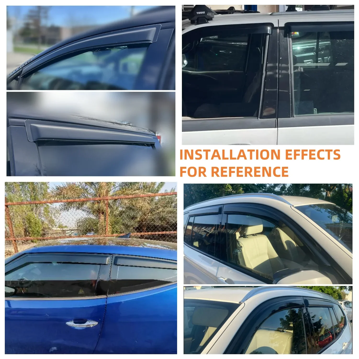 오펠 비바로 2001-2014 윈도우 바이저, 레인 가드, 사이드 벤트 디플렉터, 웨더쉴드, 외부 장착 테이프 부착형