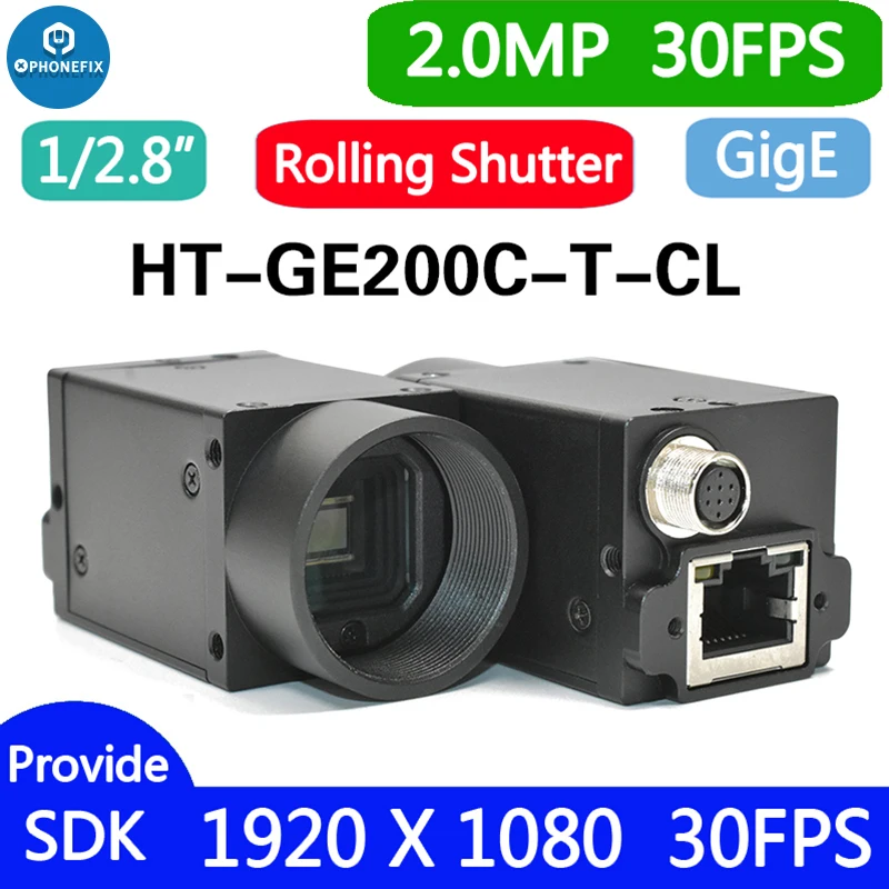 High Speed Gige Ethernet Industrial Machine Vision Camera Rolling Shutter Color POE C Mouth with SDK Windows Linux Demo Python