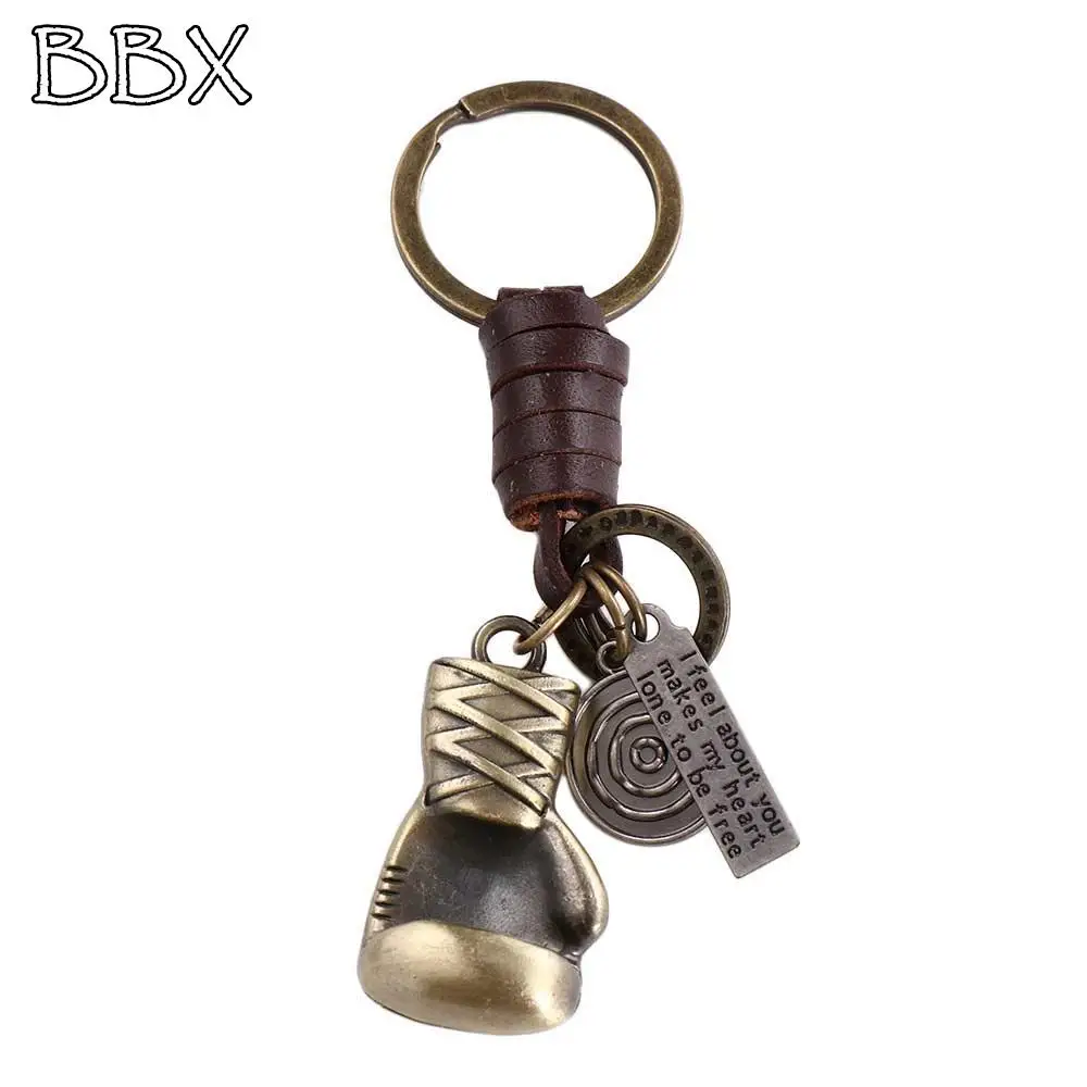 

Trendy Vintage Punk Boxing Gloves Keychain Car Key Chain Small Gift Leather Metal Key Ring Jewelry Accessories