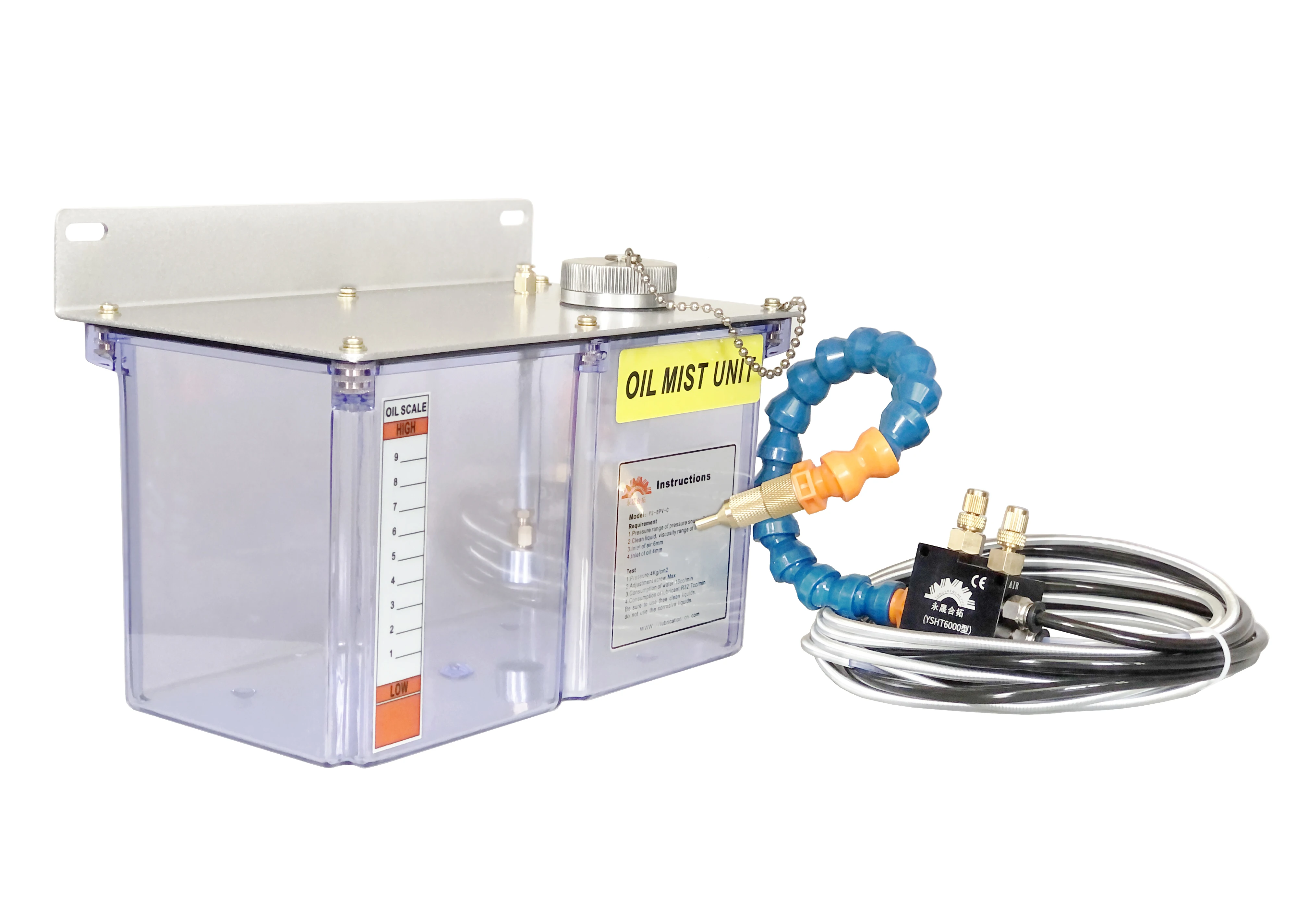 Metalworking Coolant Pump Oil Mist Sprayer Metal Cutting Cooling CNC Engraving Cooler 4L 2 Hose Kit Compact YS-BPV-C
