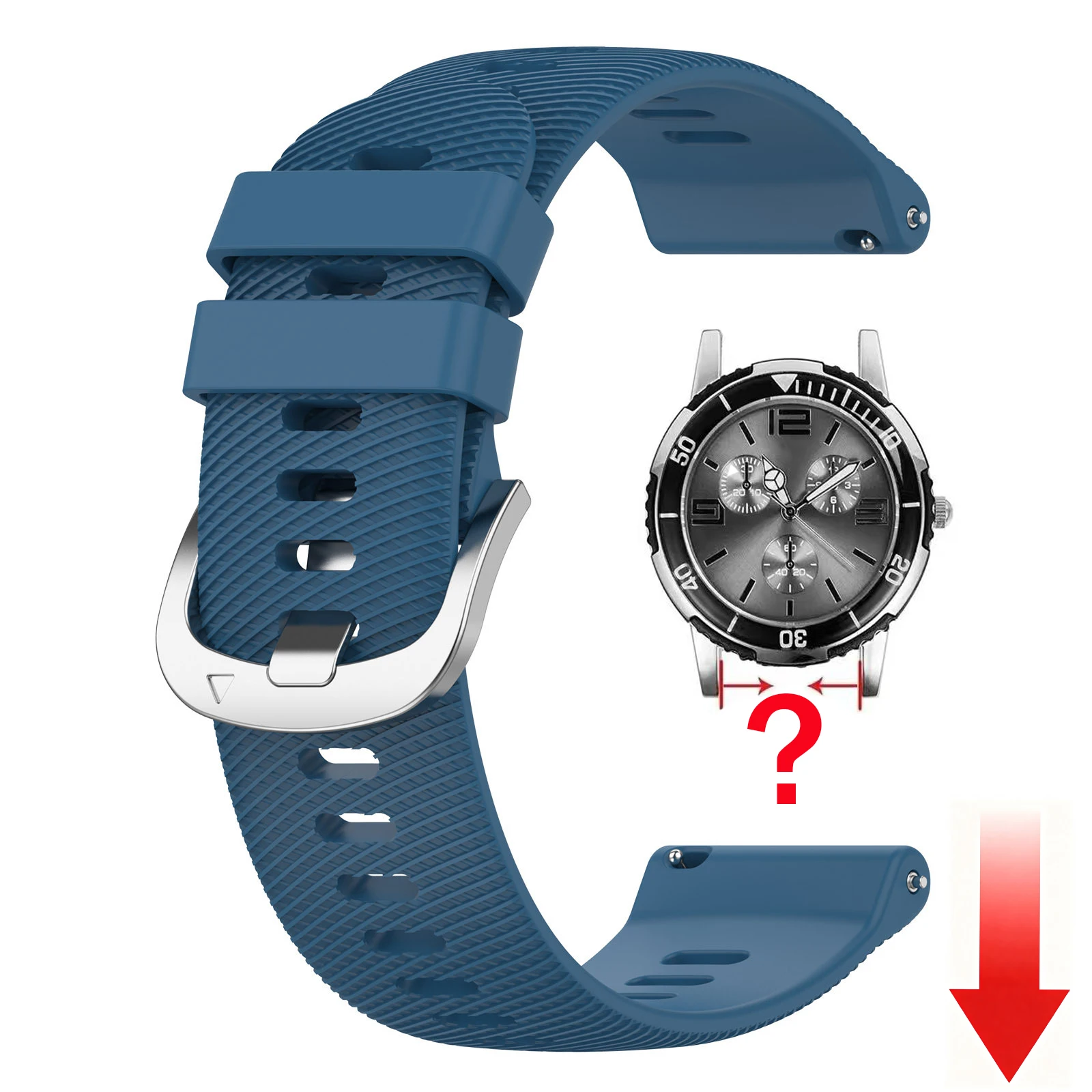 Versatile Silicone Watch Strap - Multiple Size Options