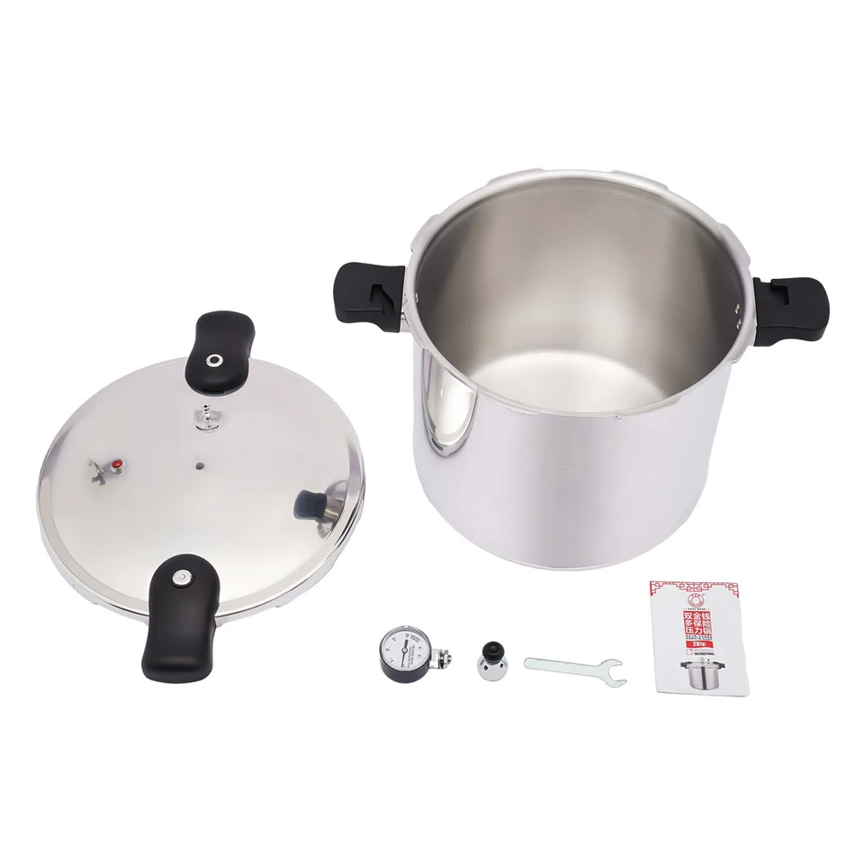 Large Capacity Aluminium Pressure Cooker with Safety Gauge