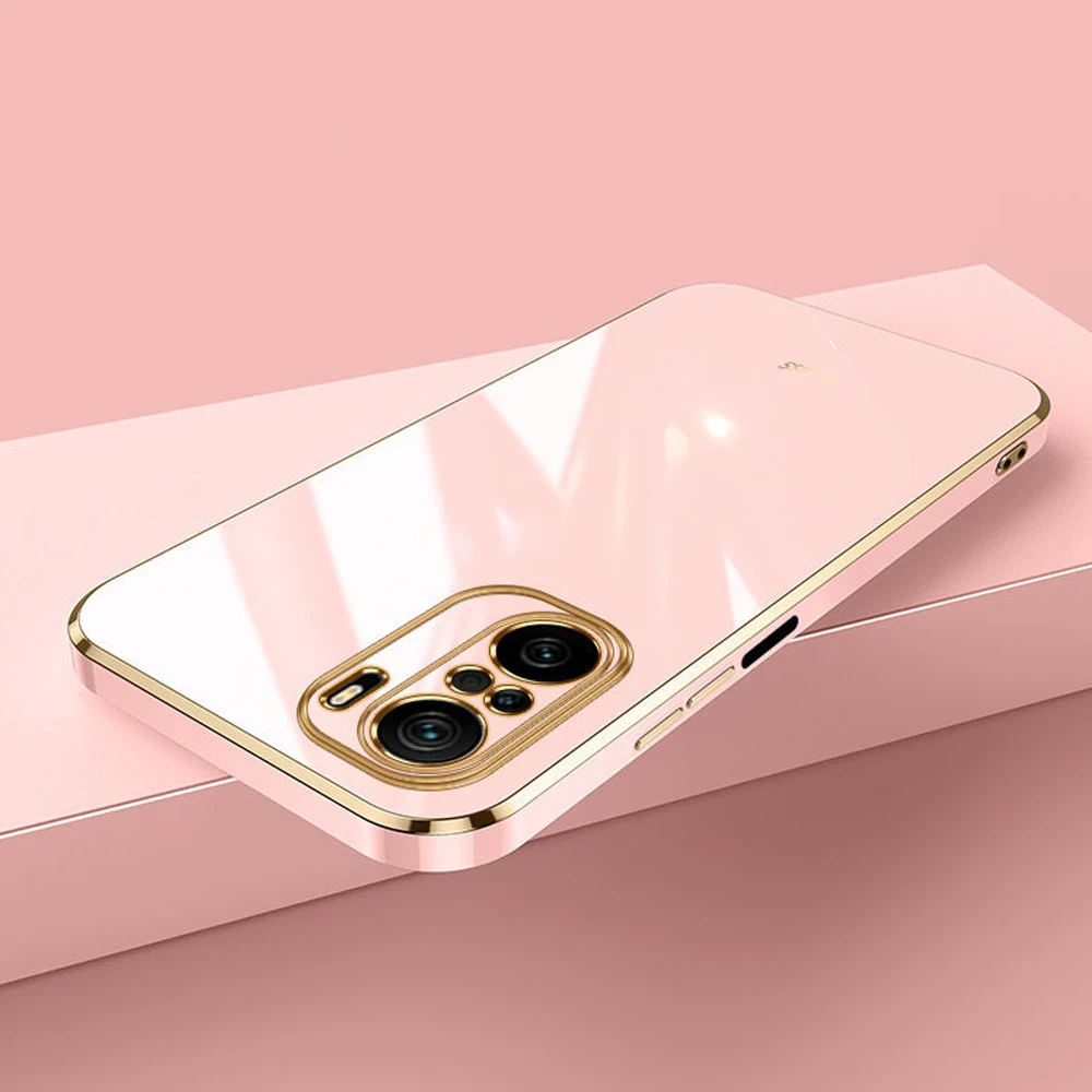 Luxury Square Plating Shockproof Silicone Phone Case and Back Cover