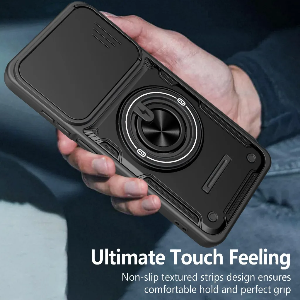 360° Ring Holder Phone Case with Slide Camera Protector