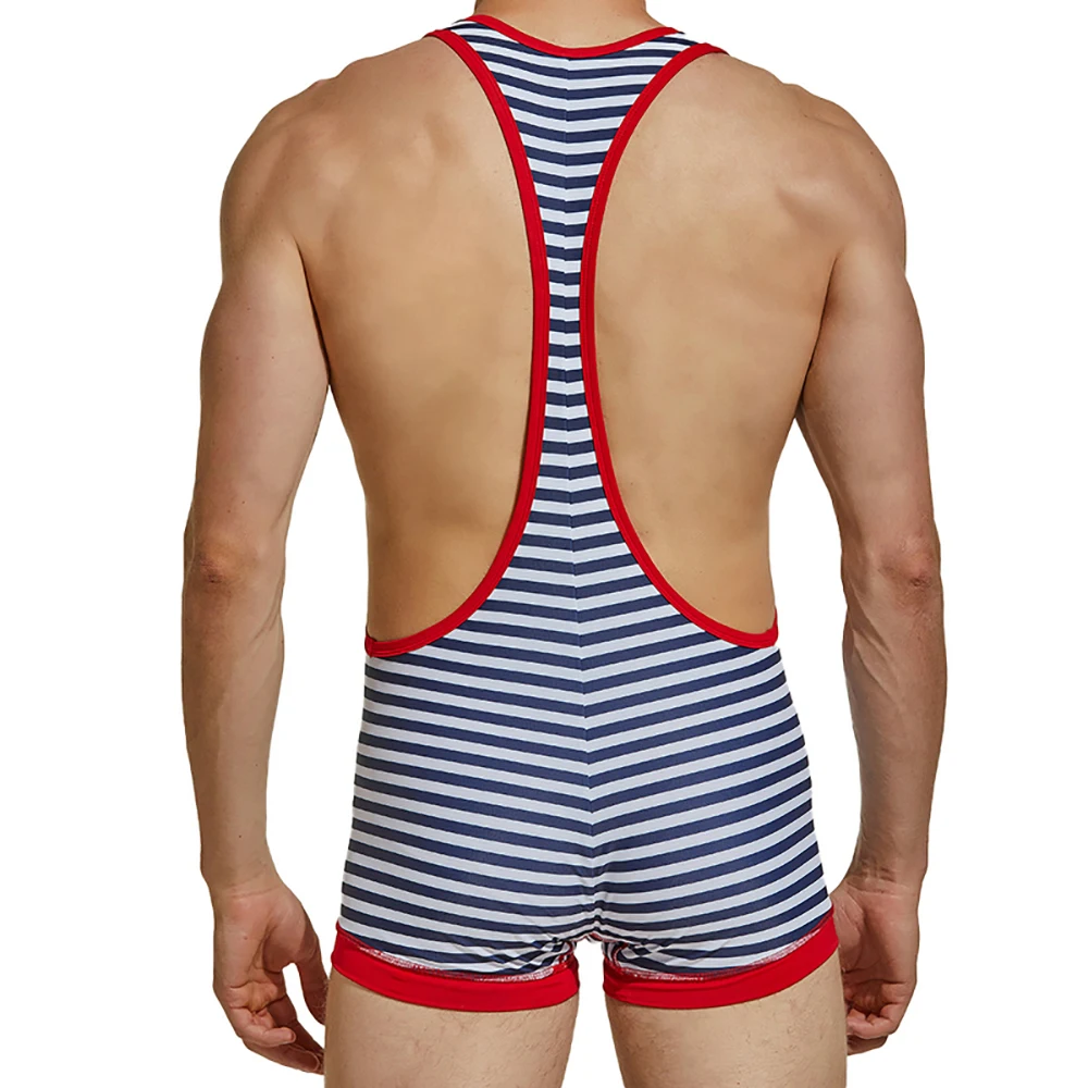 Sexy Mens Undershirts Leotard Zipper Bugle Pouch Bodysuits Underwear