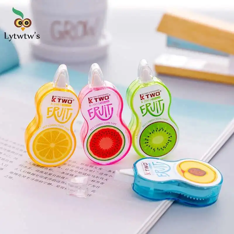 Lytwtw's Lovely Cute Kawaii Fruit Correction Tape Diary Stationery Office Funny School Supply Gift Kiwi Orange Watermelon 1 Pcs