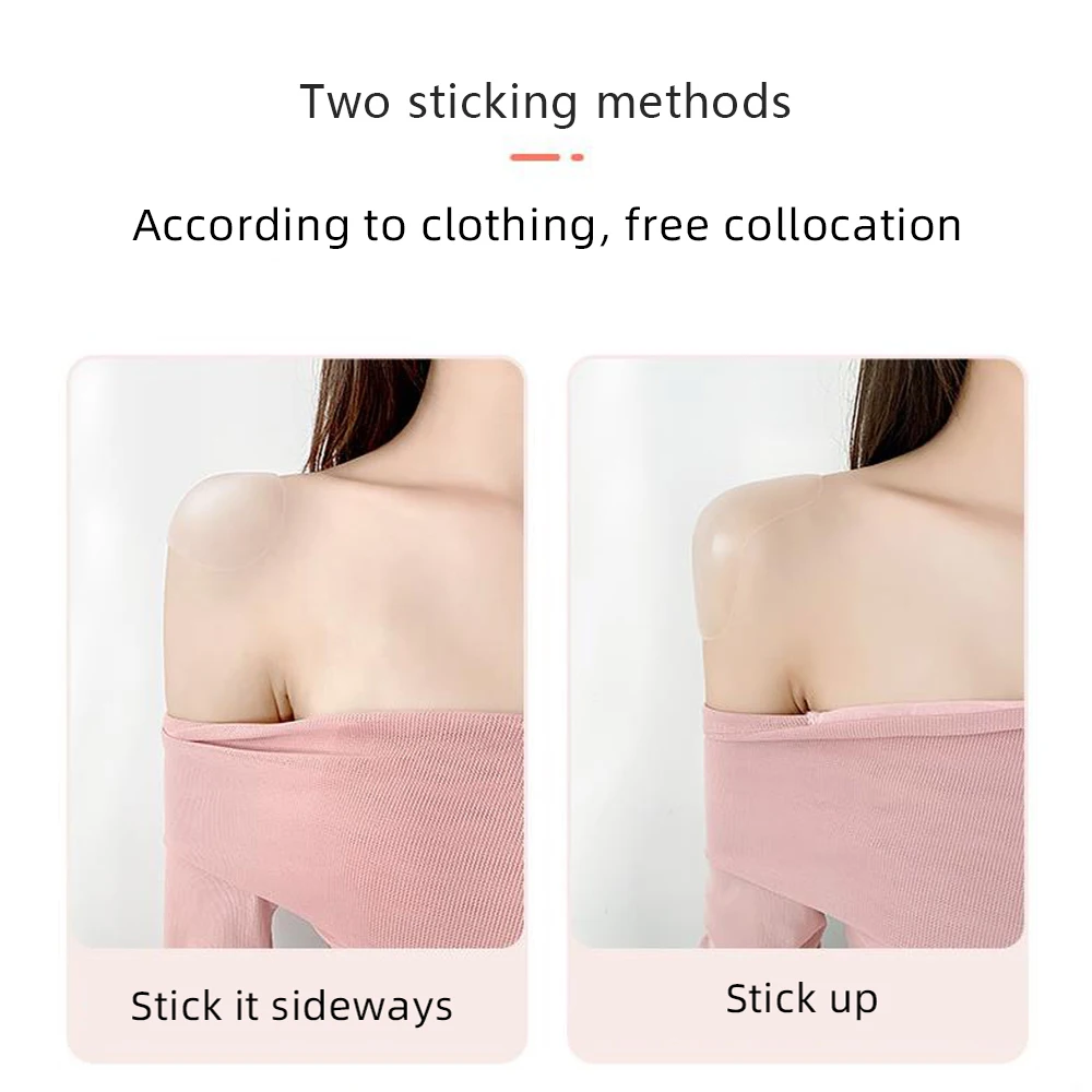 1Pair Invisible Shoulder Pad Detachable Breathable Silicone Shoulder Pad Anti-Skid Adhesive Sticky For Women Men Right Angle