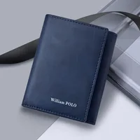 WILLIAMPOLO 2024 New Men's Wallet Leather Men's Anti THeft Wallet For Card Document Holder Side Purse Male Cool Purse Boy 1