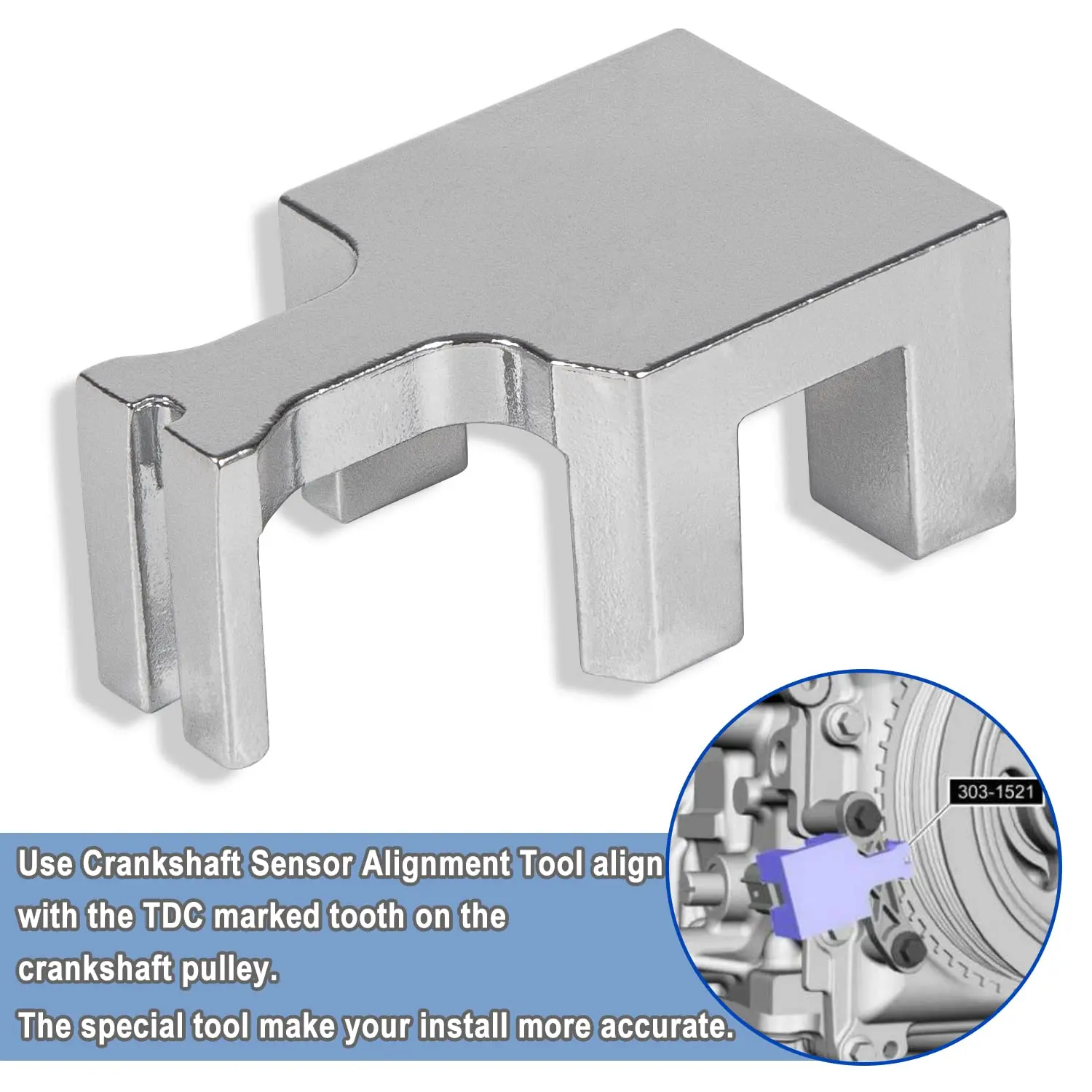 Инструмент для выравнивания положения коленчатого вала 303-1521, подходит для двигателя Ford 303 л GTI 1521 л, Замена для OEM #-303-1390A датчик положения коленчатого вала двигателя для nis san и infi тории a t pc183 oem 23731 02j00 2373102j00