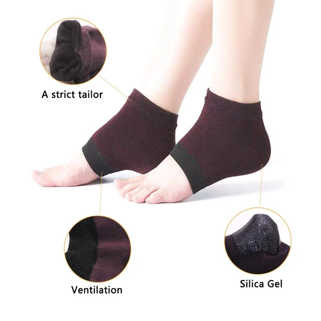 Moisturizing Socks, Moisturizing/Gel Heel Socks for Dry Cracked Heels,  Ventilate Gel Spa Socks to Heal and Treat Dry, Open Toe Socks, Gel Lining